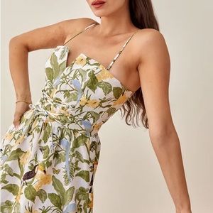 Reformation Cosimo Tropical Linen Dress Size 8